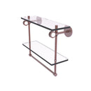 Clearview Collection Double Glass Vanity Shelf  with Integrated Towel Bar with Dotted Accents