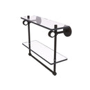 Clearview Collection Double Glass Vanity Shelf  with Integrated Towel Bar with Dotted Accents