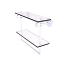 Clearview Collection Double Glass Vanity Shelf  with Integrated Towel Bar with Dotted Accents