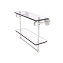 Clearview Collection Double Glass Vanity Shelf  with Integrated Towel Bar with Dotted Accents