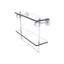 Clearview Collection Double Glass Vanity Shelf  with Integrated Towel Bar with Dotted Accents