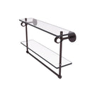 Clearview Collection Double Glass Vanity Shelf  with Integrated Towel Bar with Dotted Accents