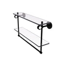 Clearview Collection Double Glass Vanity Shelf  with Integrated Towel Bar with Dotted Accents