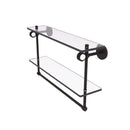Clearview Collection Double Glass Vanity Shelf  with Integrated Towel Bar with Dotted Accents