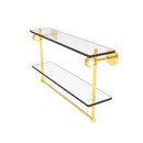 Clearview Collection Double Glass Vanity Shelf  with Integrated Towel Bar with Dotted Accents