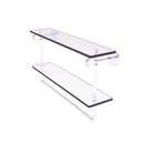 Clearview Collection Double Glass Vanity Shelf  with Integrated Towel Bar with Dotted Accents