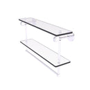 Clearview Collection Double Glass Vanity Shelf  with Integrated Towel Bar with Dotted Accents