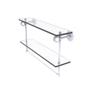 Clearview Collection Double Glass Vanity Shelf  with Integrated Towel Bar with Dotted Accents