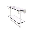 Clearview Collection Double Glass Vanity Shelf  with Integrated Towel Bar with Grooved Accents