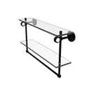 Clearview Collection Double Glass Vanity Shelf  with Integrated Towel Bar with Grooved Accents