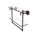 Clearview Collection Double Glass Vanity Shelf  with Integrated Towel Bar with Twisted Accents