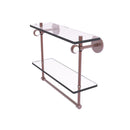 Clearview Collection Double Glass Vanity Shelf  with Integrated Towel Bar with Twisted Accents