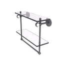 Clearview Collection Double Glass Vanity Shelf  with Integrated Towel Bar with Twisted Accents