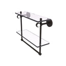 Clearview Collection Double Glass Vanity Shelf  with Integrated Towel Bar with Twisted Accents