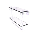 Clearview Collection Double Glass Vanity Shelf  with Integrated Towel Bar with Twisted Accents