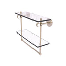 Clearview Collection Double Glass Vanity Shelf  with Integrated Towel Bar with Twisted Accents