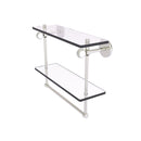 Clearview Collection Double Glass Vanity Shelf  with Integrated Towel Bar with Twisted Accents