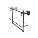 Clearview Collection Double Glass Vanity Shelf  with Integrated Towel Bar with Twisted Accents