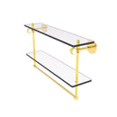 Clearview Collection Double Glass Vanity Shelf  with Integrated Towel Bar with Twisted Accents