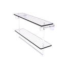 Clearview Collection Double Glass Vanity Shelf  with Integrated Towel Bar with Twisted Accents