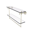 Clearview Collection Double Glass Vanity Shelf  with Integrated Towel Bar with Twisted Accents