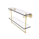Clearview Collection Double Glass Vanity Shelf  with Integrated Towel Bar with Twisted Accents