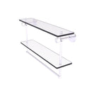 Clearview Collection Double Glass Vanity Shelf  with Integrated Towel Bar with Twisted Accents