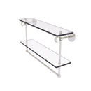 Clearview Collection Double Glass Vanity Shelf  with Integrated Towel Bar with Twisted Accents