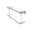 Clearview Collection Double Glass Vanity Shelf  with Integrated Towel Bar with Twisted Accents