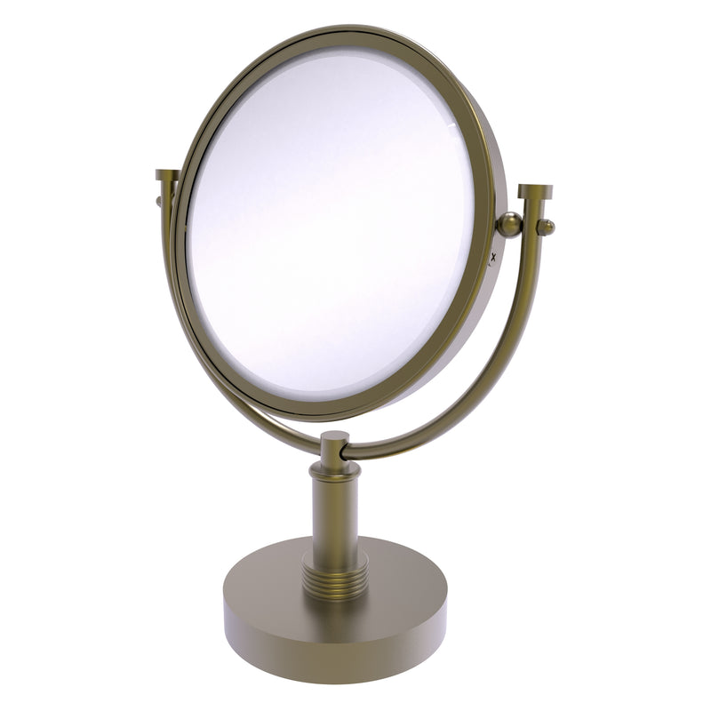 8 Inch Vanity Top Make-Up Mirror with Grooved Accents