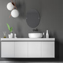 Miroir inclinable ovale sans cadre avec bord biseaut茅