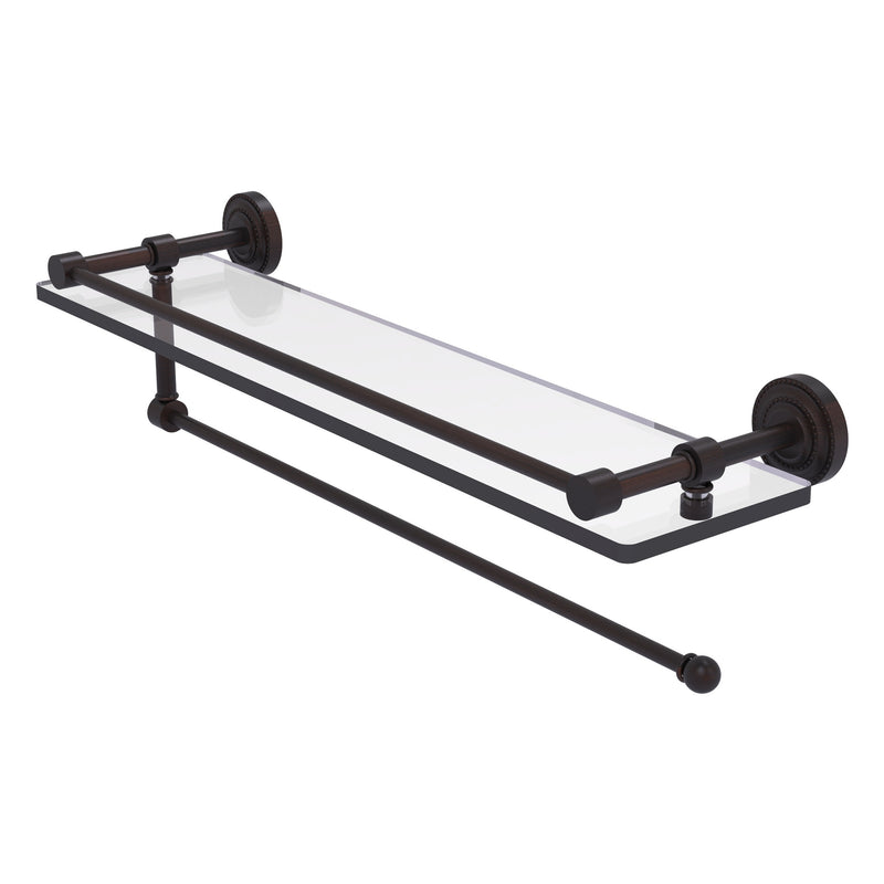 Dottingham Collection Paper Towel Holder with Gallery Rail Glass Shelf