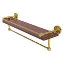 Dottingham Collection IPE Ironwood Shelf with Gallery Rail and Towel Bar