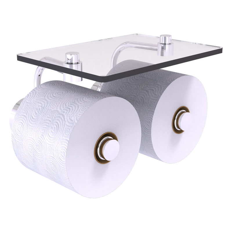 Dottingham Porte-papier de toilette  2 rouleaux avec 茅tag猫re en verre