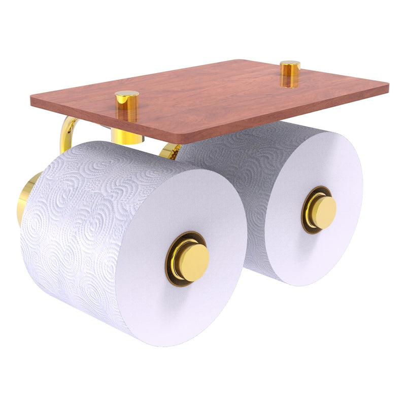 Dottingham Porte-papier de toilette  2 rouleaux avec 茅tag猫re en bois