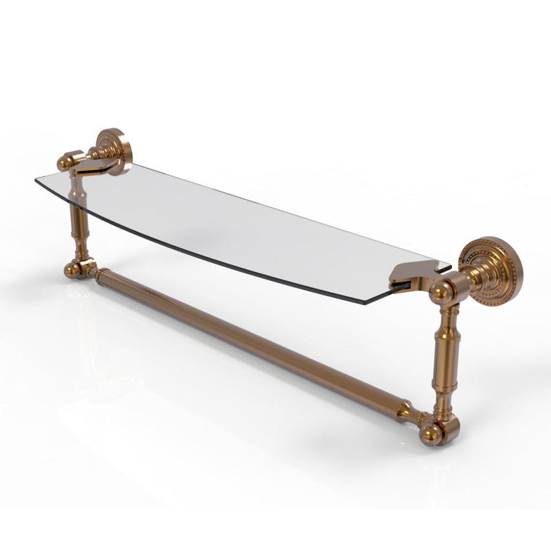 Dottingham Collection Glass Vanity Shelf  with Integrated Towel Bar