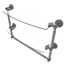 Dottingham 脡tag猫re en verre  deux niveaux avec barre  serviettes int茅gr茅e