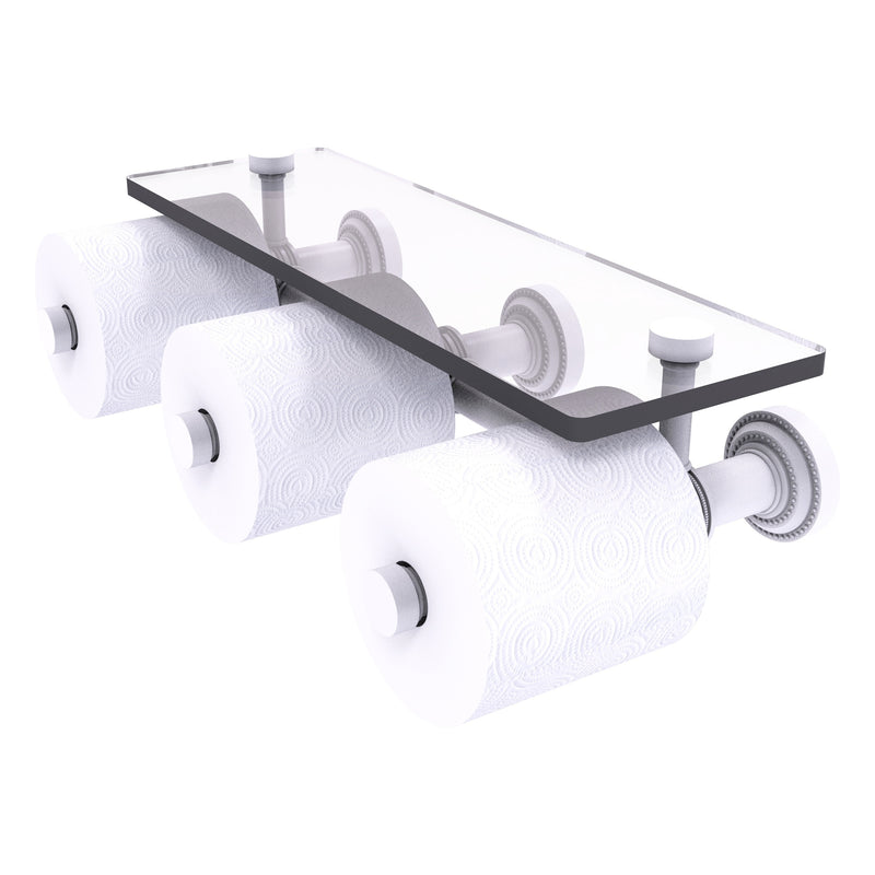 Dottingham Porte-papier de toilette horizontal  3 rouleaux de r茅serve avec 茅tag猫re en verre