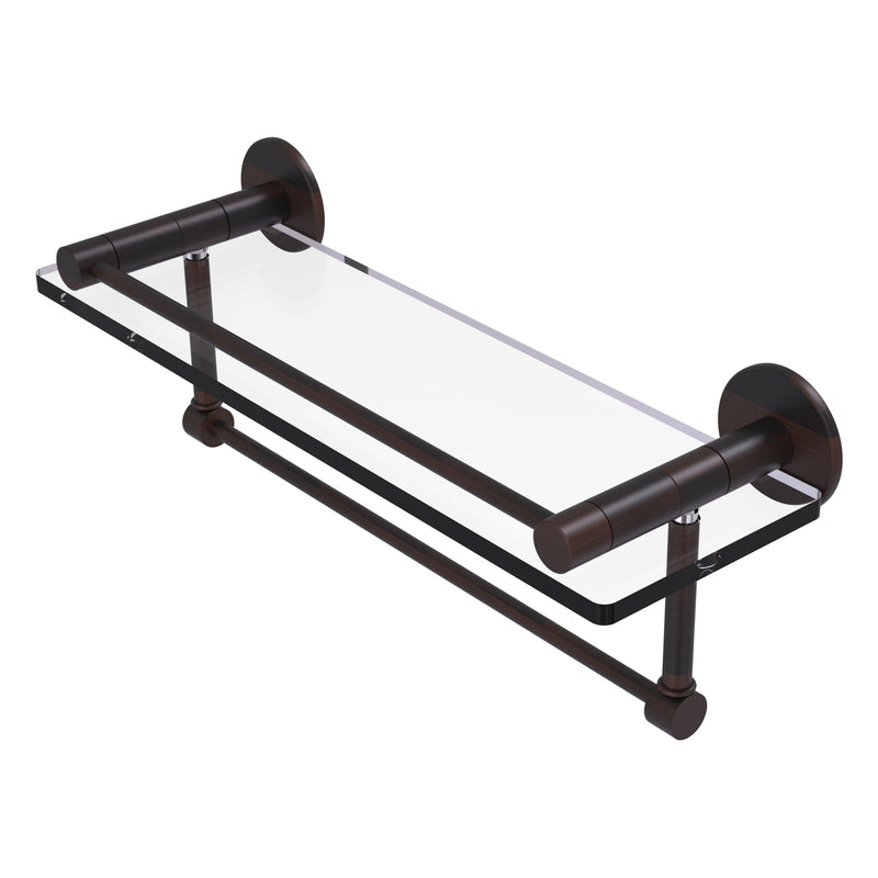 Fresno Collection Glass Shelf with Vanity Rail and Integrated Towel Bar