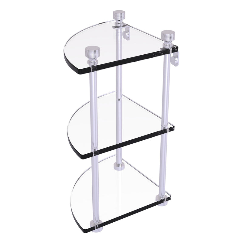 Three Tier Corner Glass Shelf
