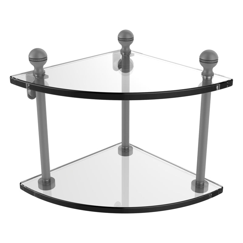 2 Tier Corner Glass Shelf