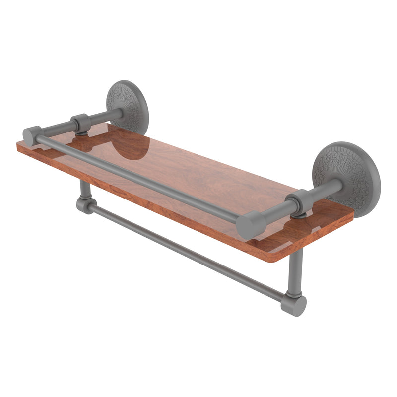 Monte Carlo Collection IPE Ironwood Shelf with Gallery Rail and Towel Bar