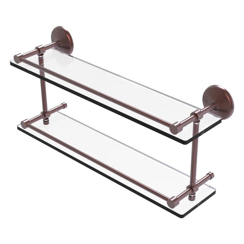 Monte Carlo Collection Double Glass Shelf with Gallery Rail
