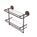 Monte Carlo Collection Double Glass Gallery Rail Shelf with Towel Bar