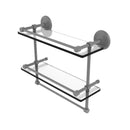 Monte Carlo Collection Double Glass Gallery Rail Shelf with Towel Bar