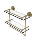 Monte Carlo Collection Double Glass Gallery Rail Shelf with Towel Bar
