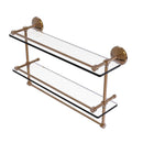Monte Carlo Collection Double Glass Gallery Rail Shelf with Towel Bar