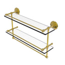Monte Carlo Collection Double Glass Gallery Rail Shelf with Towel Bar