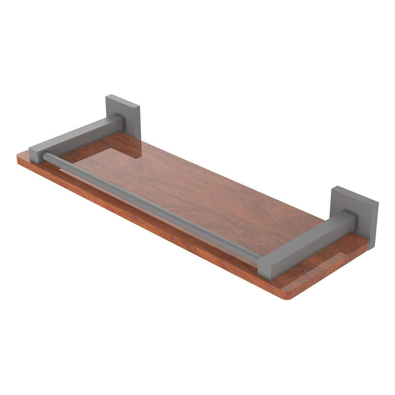 Montero Collection Solid IPE Ironwood Shelf with Gallery Rail