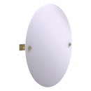 Montero Collection Contemporary Frameless Oval Tilt Mirror with Beveled Edge